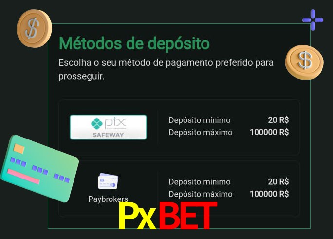 O cassino Pxbet oferece uma grande variedade de métodos de pagamento
